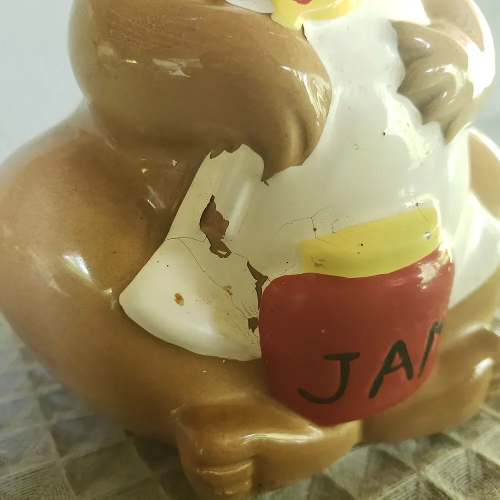 Vintage Winking Mouse Ceramic Jam Jar Sugar Bowl Made in Korea 5.5
